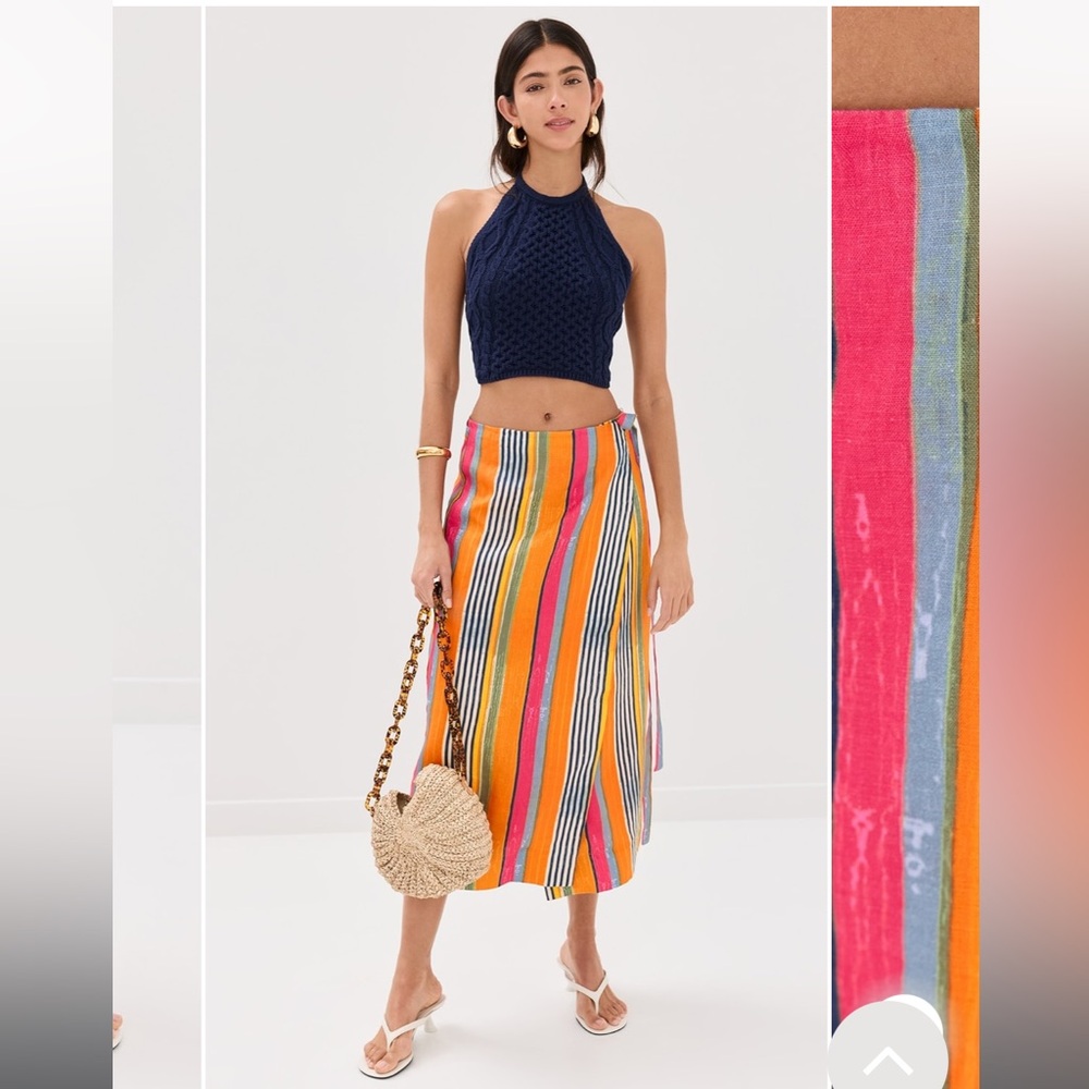 Staud Kaitlin Stripe Wrap Skirt